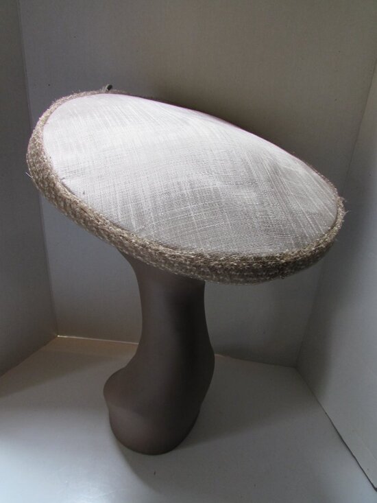 1950 Era Saucer Hat by Charmaine Champagne Color